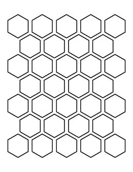 Winckelmans Hexagon Dambord/damiere alle kleuren 50 x 50 x 5 (op net)