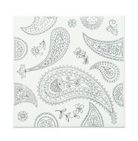 Paisley Grey on Brilliant White 152 x 152