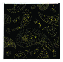 Paisley Gold on Jet Black 152 x 152