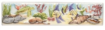 Coral Reef Turtle and Angel Fish Border 200 x 50